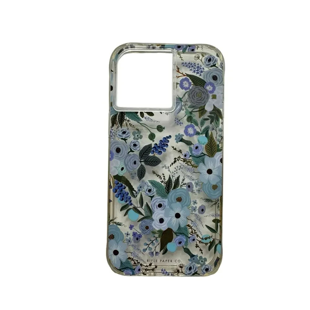 RIFLE PAPER CO *NEW* Clear Garden Party Blue Case for Apple iPhone 14 PRO 6.7
